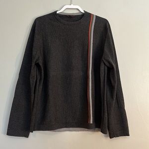 EUC gray with stripe Banana Republic merino wool sweater size XL